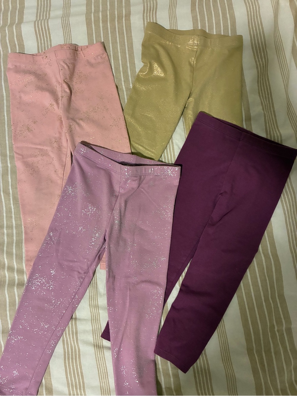 2T Leggings - Pink, Lavender, Gold Shimmery & Plum